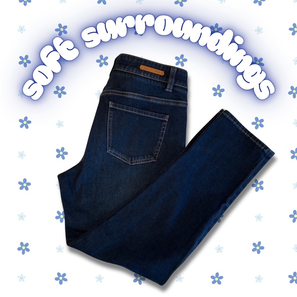 Soft Surroundings women’s straight leg stretch, dark soft denim jeans Size SP. - Picture 1 of 13